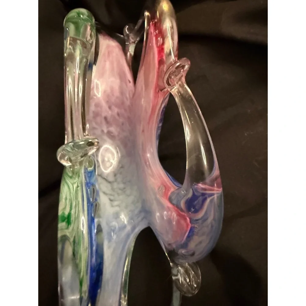 Vintage Murano Handblown Stretch Art Glass Napkin/Letter Holder Italy EUC